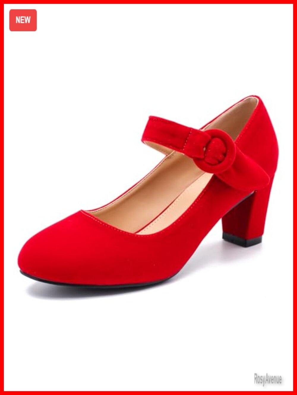 Women's Block Chunky Heels Pumps Ankle Strap Mary Janes Dressy Office Shoes